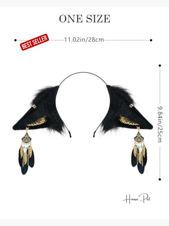 Handmade Furry Animal Ears Headwear Realistic Plush Adult Cosplay Accessory